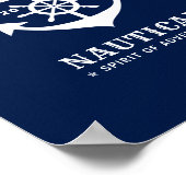 Nautical Anchor Badge Blue and White Poster (Hoek)
