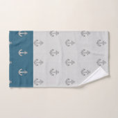 Nautical Anchor Bathroom Ocean Turquoise Blue Bad Handdoek (Handdoek)
