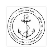 Nautical Anchor Beach Address Zelfinktende Stempel (Design)