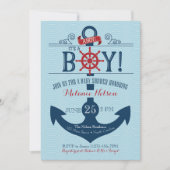 Nautical Anchor Beach Baby shower Invitation Kaart (Voorkant)