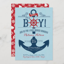 Nautical Anchor Beach Baby shower Invitation