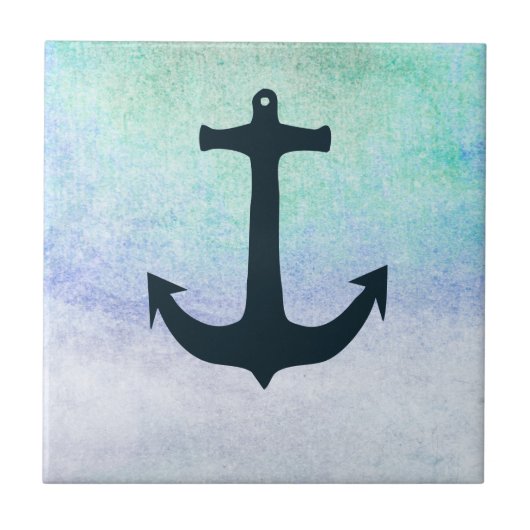 Nautical Anchor Beach Blue Summer  Tegeltje (Voorkant)