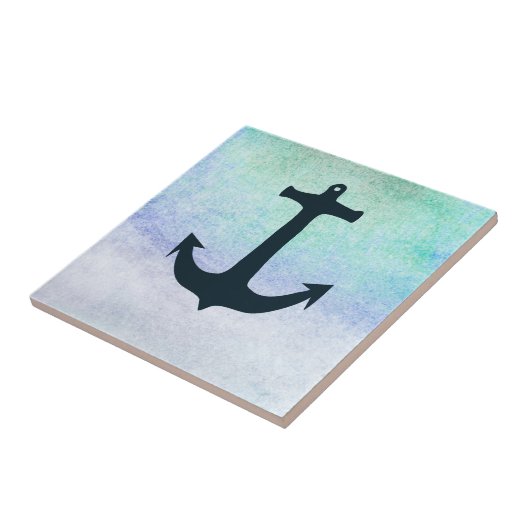Nautical Anchor Beach Blue Summer  Tegeltje (Zijkant)
