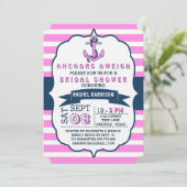 Nautical Anchor Beach Bridal Shower Invitations Kaart (Staand voorkant)