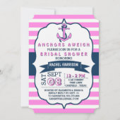 Nautical Anchor Beach Bridal Shower Invitations Kaart (Voorkant)
