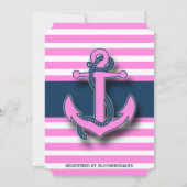 Nautical Anchor Beach Bridal Shower Invitations Kaart (Achterkant)