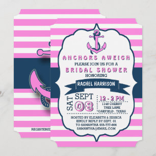 Nautical Anchor Beach Bridal Shower Invitations Kaart