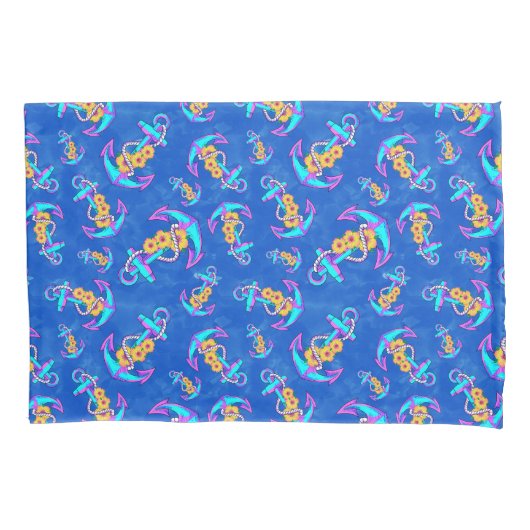 Nautical Anchor Beach Coastal Kussensloop (Voorkant)