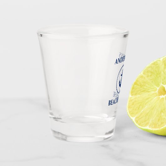 Nautical Anchor Beach House Name Shot Glas (Links)