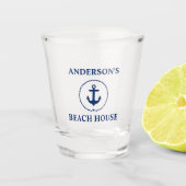Nautical Anchor Beach House Name Shot Glas (Voorkant)