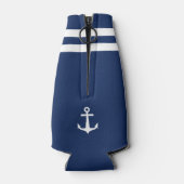 Nautical Anchor Beach House Navy Blue Flesjeskoeler (Achterkant)