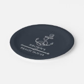 Nautical Anchor Beach of Lake House familienaam Papieren Bordje (Gekanteld)