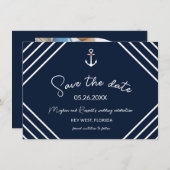 Nautical Anchor Beach Wedding Save the Date (Voorkant / Achterkant)