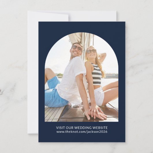 Nautical Anchor Beach Wedding Save the Date (Achterkant)