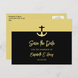 Nautical Anchor, Beach Wedding Save the Date Briefkaart