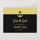 Nautical Anchor, Beach Wedding Save the Date Briefkaart (Voorkant)