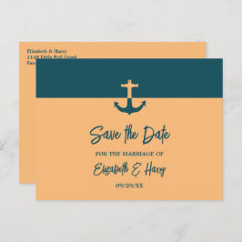 Nautical Anchor, Beach Wedding Save the Date Briefkaart