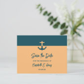 Nautical Anchor, Beach Wedding Save the Date Briefkaart (Staand voorkant)