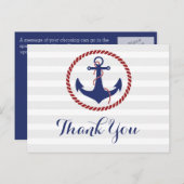 Nautical Anchor Bedankt Briefkaart (Voorkant / Achterkant)