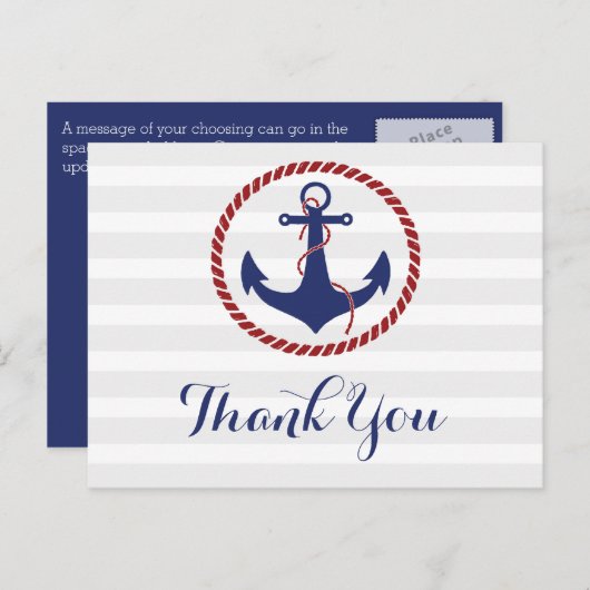Nautical Anchor Bedankt Briefkaart (Voorkant / Achterkant)