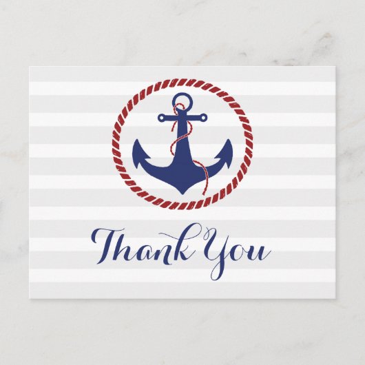 Nautical Anchor Bedankt Briefkaart (Voorkant)