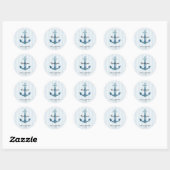 Nautical Anchor Bedankt Ronde Sticker (Vel)