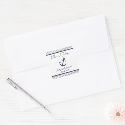 Nautical Anchor Bedankt Stickers (Envelop)