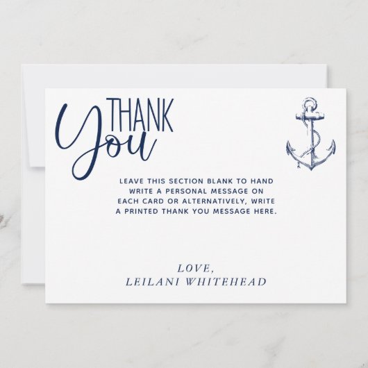 Nautical Anchor Bedankt White (Achterkant)