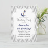 Nautical Anchor Birthday Invitation Kaart (Staand voorkant)