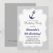 Nautical Anchor Birthday Invitation Kaart (Voorkant / Achterkant)