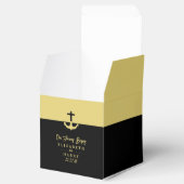 Nautical Anchor - Black Gold - Beach Weddenschap Bedankdoosjes (Geopend)
