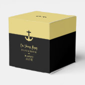 Nautical Anchor - Black Gold - Beach Weddenschap Bedankdoosjes (Achterkant)