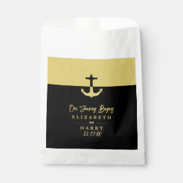 Nautical Anchor - Black Gold - Beach Weddenschap Bedankzakje