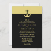 Nautical Anchor - Black Gold - Beach Weddenschap Kaart (Voorkant)