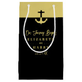 Nautical Anchor - Black Gold - Beach Weddenschap Klein Cadeauzakje (Voorkant)