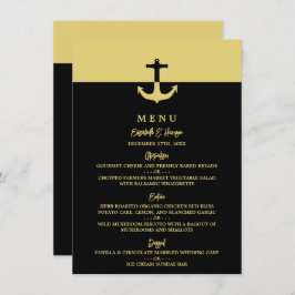 Nautical Anchor - Black Gold - Beach Weddenschap Menu