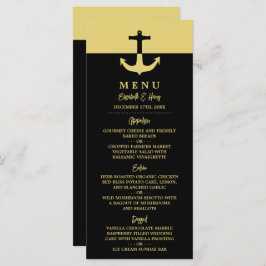 Nautical Anchor - Black Gold - Beach Weddenschap Menu