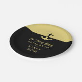 Nautical Anchor - Black Gold - Beach Weddenschap Papieren Bordje (Gekanteld)