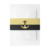 Nautical Anchor - Black Gold - Beach Weddenschap Uitnodigingen Wikkel (Voorkant Voorbeeld)