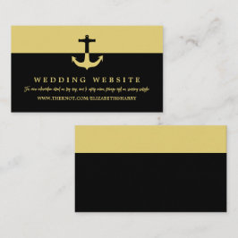 Nautical Anchor, Black Gold, Beach Weddenwebsite Informatiekaartje