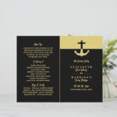 Nautical Anchor - Black Gold - Weddenprogramma (Staand voorkant)