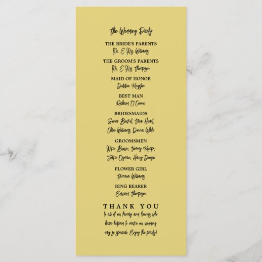 Nautical Anchor - Black Gold - Weddenprogramma Programmakaart