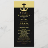Nautical Anchor - Black Gold - Weddenprogramma Programmakaart (Voorkant)