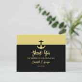 Nautical Anchor - Black Gold - Weddenschap Harteli Briefkaart (Staand voorkant)