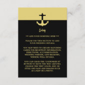Nautical Anchor - Black Gold - Wedding Detail Informatiekaartje (Voorkant)