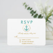 Nautical Anchor Blauwgroen Gold RSVP (Staand voorkant)