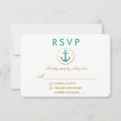 Nautical Anchor Blauwgroen Gold RSVP (Voorkant)