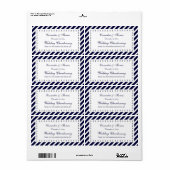 Nautical Anchor Blu Wharapage Stripe H Flaconetike Etiket (Full Sheet)
