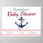 Nautical Anchor Blue Baby shower-uitnodiging Poster (Voorkant)