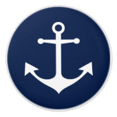 Nautical Anchor Blue Keramische Knop (Voorkant)